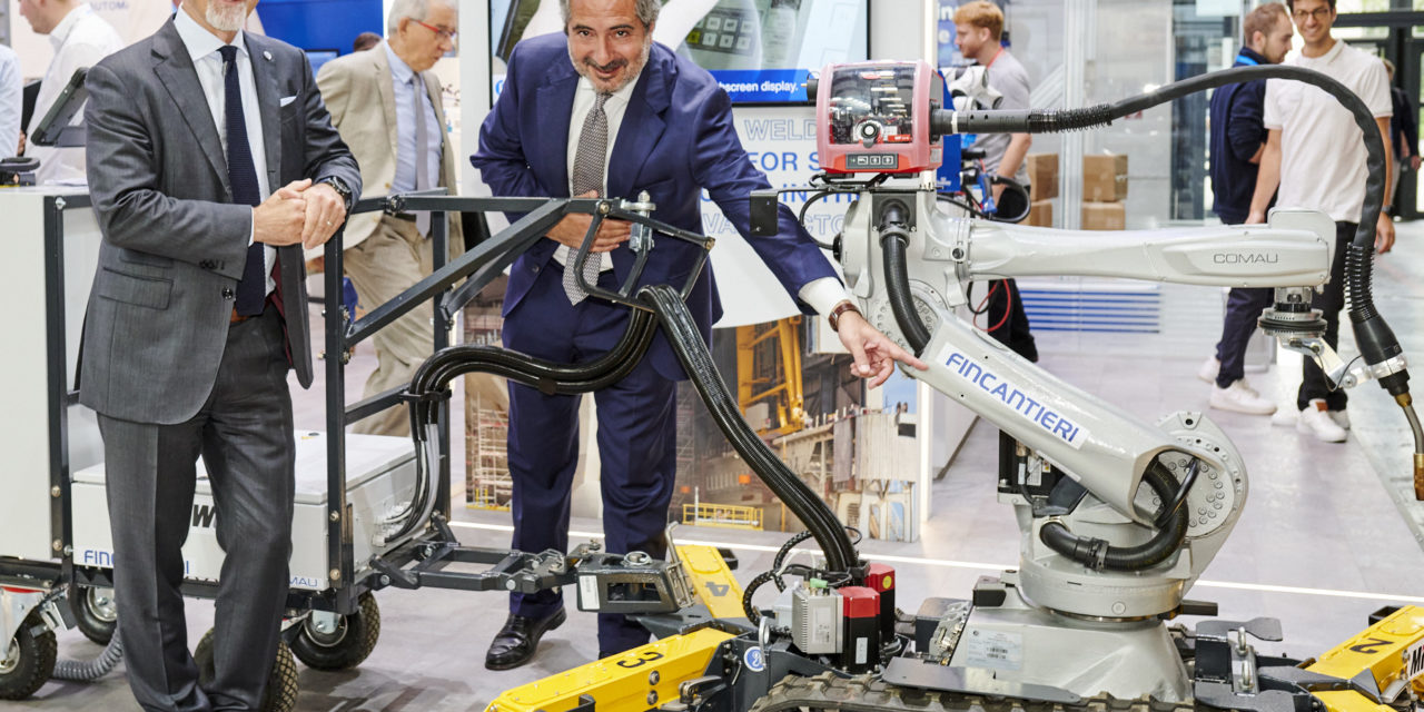 Fincantieri e Comau presentano il robot per saldature<h2 class='anw-subtitle'>MR4WELD è progettato per unire strutture in acciaio in cantiere durante la fase di costruzione delle navi</h2>