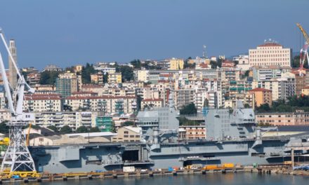 La portaelicotteri Trieste all’Arsenale<h2 class='anw-subtitle'>La nave della Marina militare al bacino Fincantieri per lavori di preconsegna </h2>