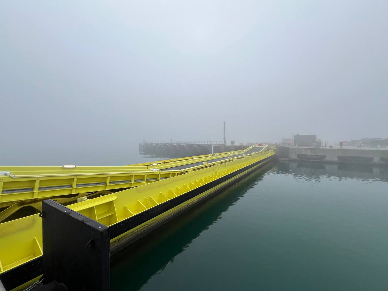 Un'immagine del test di stamattina alla conca di navigazione di Malamocco.