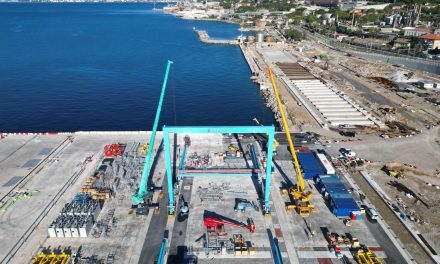 Assemblata la prima gru al Rijeka Gateway<h2 class='anw-subtitle'>A Fiume prende forma il nuovo terminal container di Maersk</h2>