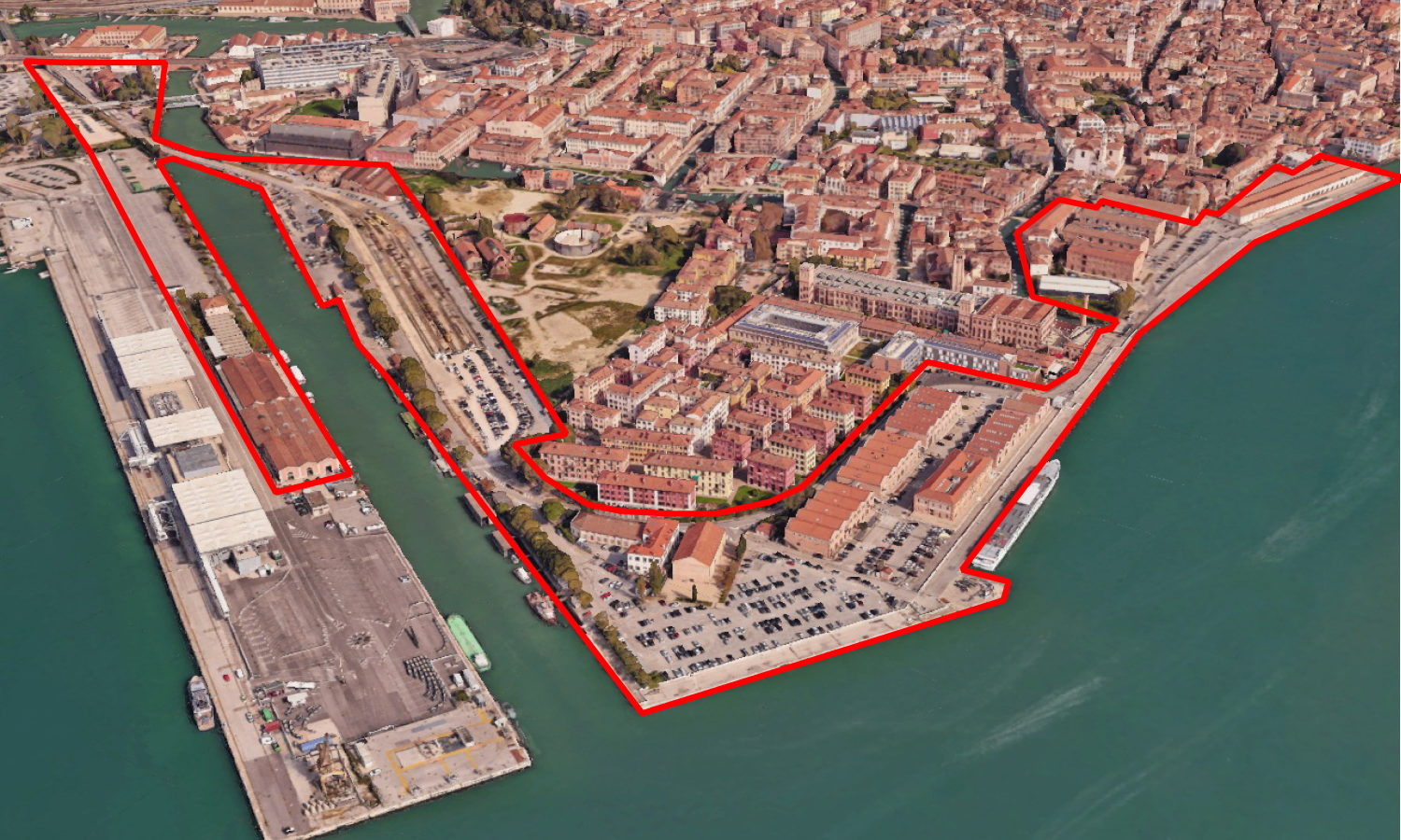 Le aree interessate dalla riqualificazione del waterfront di Venezia.